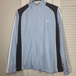 Adidas lightweight baby blue track style jacket- Size medium